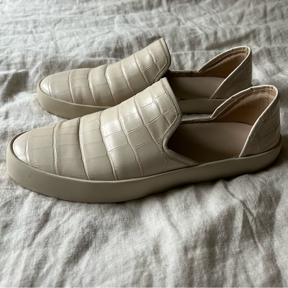 Freda Salvador EDDY D'ORSAY SNEAKER in Sand Embossed Croc size 7 1/2